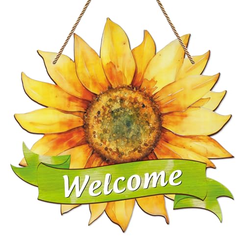 JUESMOS Welcome Summer Sign for Front Door Decor 11.5' Hello Summer...
