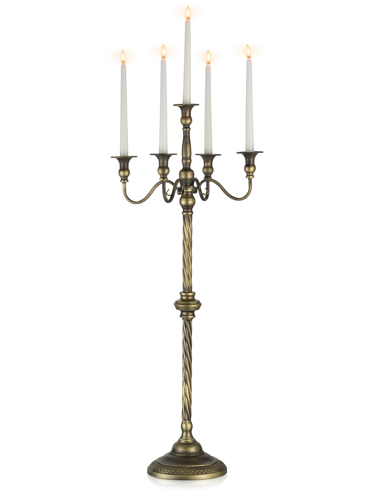 Sziqiqi Kerzenständer Groß Boden Bronze, 5-Armig, 88cm Hoch, für Stabkerzen