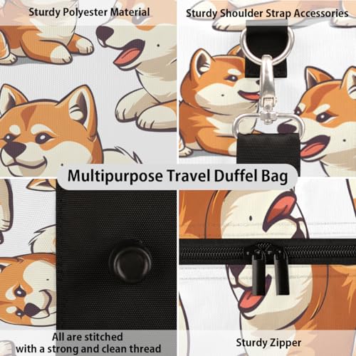 Funny Corgi Travel Duffle Bag for Women Men Gym Duffel Foldable Bag Waterproof Weekender Animals Puppy Dog Duffle Tote4