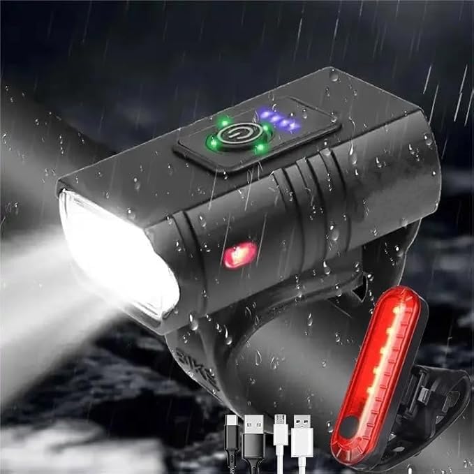 LED Fahrradlicht-Set – StVZO-zugelassen, CE-Zertifiziert, wiederaufladbar...