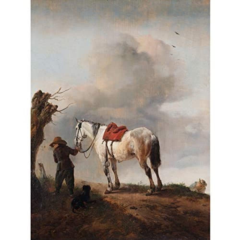Artery8 Wouwerman The Gray Horse Painting Unframed Wall Art Print Poster Home Decor Premium