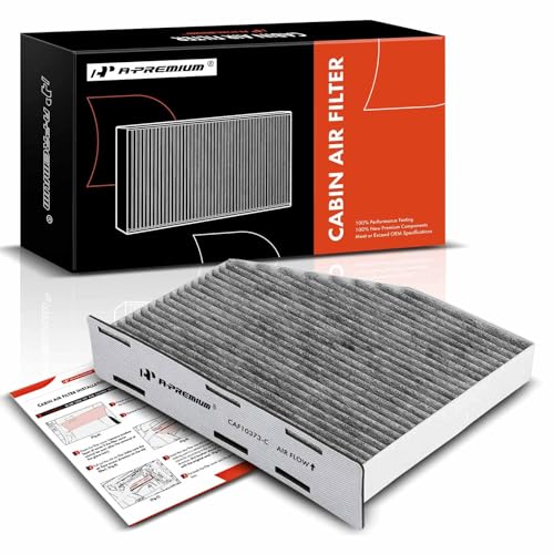 A-Premium Cabin Air Filter with Activated Carbon Compatible with Volkswagen Jetta, Passat, Golf, Tiguan, Beetle, CC, Eos, GTI, Rabbit & Audi A3 Quattro, Q3 Quattro, TT Quattro