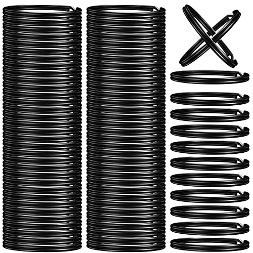 200PCS Split Key Rings Bulk for Keychain and Crafts Keychain Rings (Gun Black 25mm)