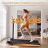 KASSADIN Walking Pad with Handle Bar, 2026 Upgrade Portable Small Treadmill with Handles for Home Small, 3.0HP Under Desk Walking Pad Treadmill with Incline, 0.6-7.6MPH, 350LBS