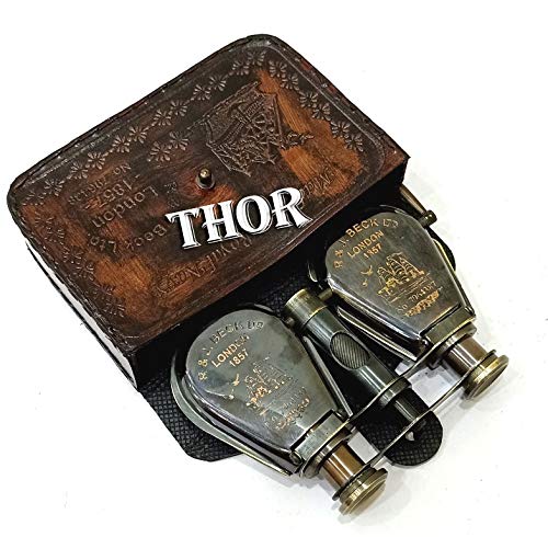 Nautical Brass Spyglass Monocular with Brown Leather Case London 1857 Gift Decor Rustic Vintage Home Decor Gifts