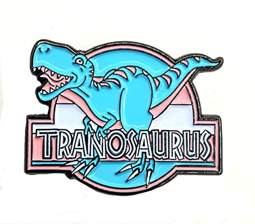 Tranosaurus Trans Pride Dinosaurier Tyrannosaurs Rex LGBT Transsexuelle Metall Emaille Pin Badge, Metall