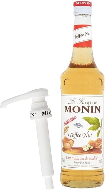Monin Coffee Syrup in Toffee Nut 70cl Glass Bottle & 70cl Monin Pump Set