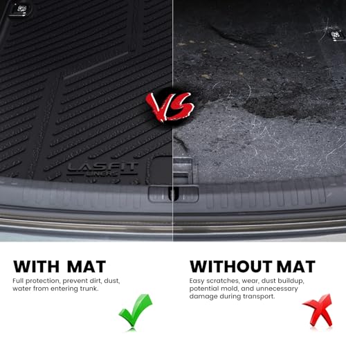 Image of LASFIT Cargo Mat for Audi A5 /S5 2025-2026(New Body), Custom Fit All-Weather TPE Trunk Mat for Audi Accessories, Waterproof, Easy to Clean, Black