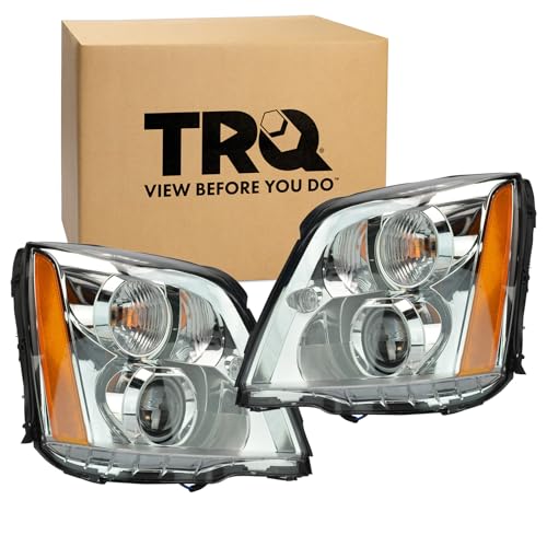 Image of TRQ Headlight Assembly Set GM2502275 GM2503275 Compatible with 2006-2011 Cadillac DTS