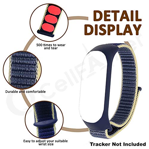 Image of CellFAther Nylon Wristband Strap Compatible for Mi Band 6 /5 /4 /3 Adjustable Nylon Sport Wristband Synthetic Fabric Strap (Alaskan Blue)