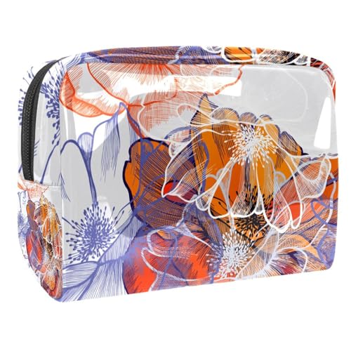 Sac de voyage cosmétique fleurs florales croquis trousse de maquillage grand format femmes