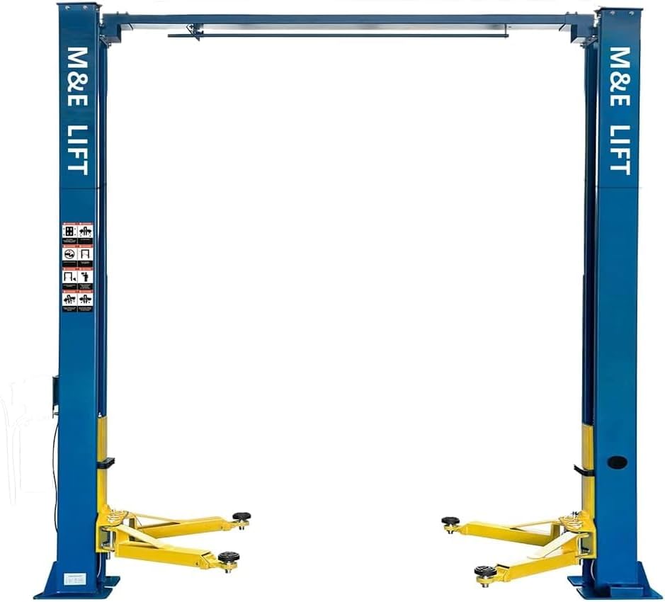 M&E 9000lbs 2 Post Lift Clearfloor Lifts Max. Lifting Height 74.8" 2 Post Car Lift Auto Lift Car Hoist for Home Shop Garage (ME-M90-220V)