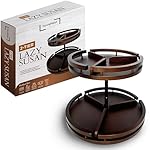 2 Tier Lazy Susan Organizer – 12" Bamboo Rotating Spice Rack Organizers with Adjustable Height Turntable for Cabinet, Pantry, Medicine Cabinet, Kitchen, Spinning Bathroom Counter Top Organizers