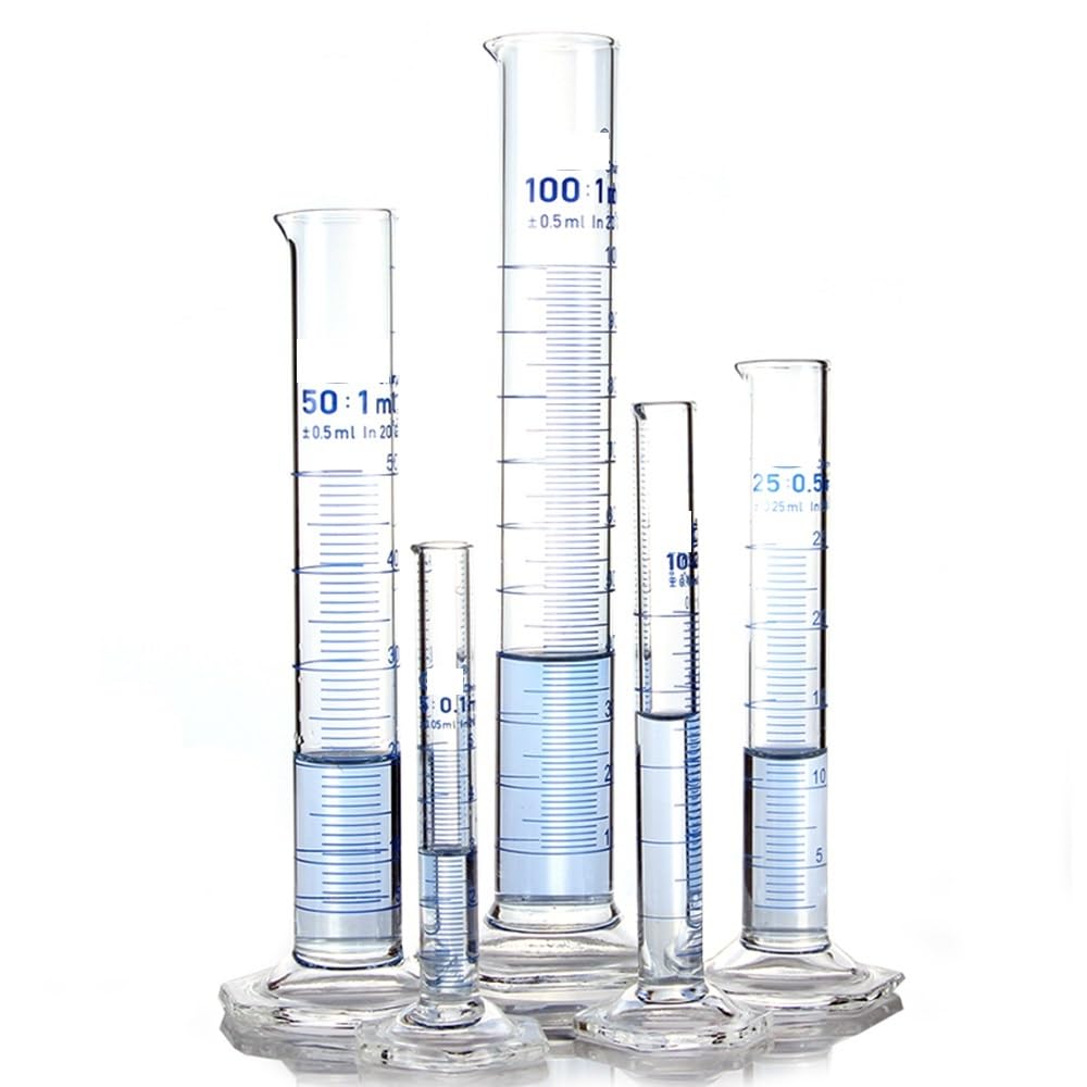 Cilindro graduato da 500 ml con beccuccio e graduazione con base esagonale in vetro Attrezzatura da laboratorio for chimica