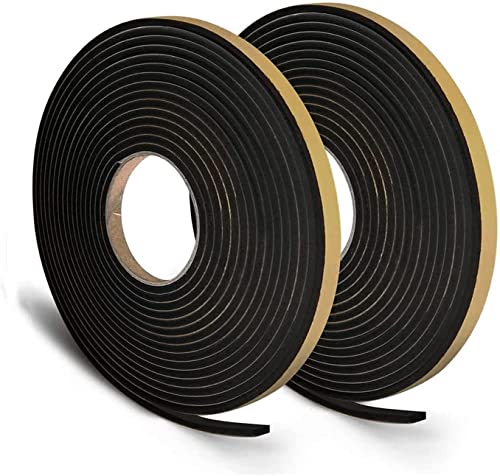 2 rollos de cinta de sellado autoadhesiva para puertas y ventanas de 10 mm (ancho) x 3 mm (profundidad) x 5 m (largo) Cover