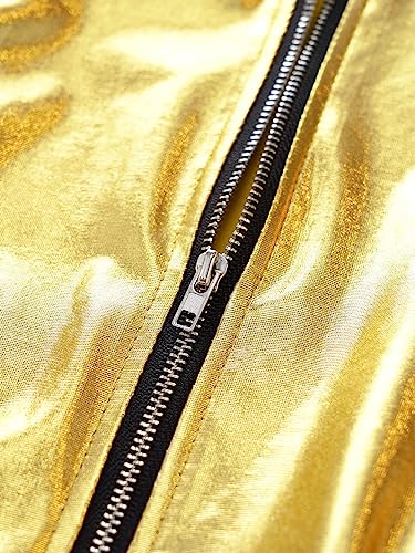 Loyan Kids Girls Zipper Bomber Jacket Shiny Sequins Coat Casual Outerwear Jazz Hip Hop Dance Outfits 6-16 Years4