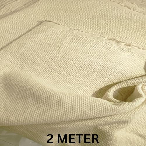 Image of Punch Needle Fabric, Monks Cloth Base for Rug Tufting, Needlework, Canvas Style Cloth for Embroidery Use - 60 inch Size (2 Meters)