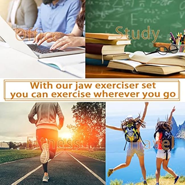 Jawline Shaper, Jaw Trainer for Men and Women, Jawline Exerciser, Facial Fitness Tool, Jaw Muscle Strengthener, 5 Resistance Levels, Set of 10