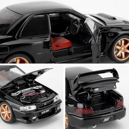 Image of FEXXA 1 /32 Compatible for Subaru Impreza WRX STI Model Car, Pull Back Diecast Collectible Car Toy with Sounds & Lights for Kids Boys Girls and Adults, Gift (Black)