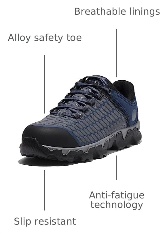 Image of Timberland PRO Men's Powertrain Sport Alloy Safety Toe Industrial Athletic Work Shoe, Grey /Navy-2024 New, 10