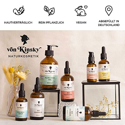 Foto von Bio Mandelöl - Bio Almond Oil Rein - 100ml - Massageöl Babyöl Haaröl Körperöl - Hair Baby Vitamin E - Made in Germany - von Kinsky