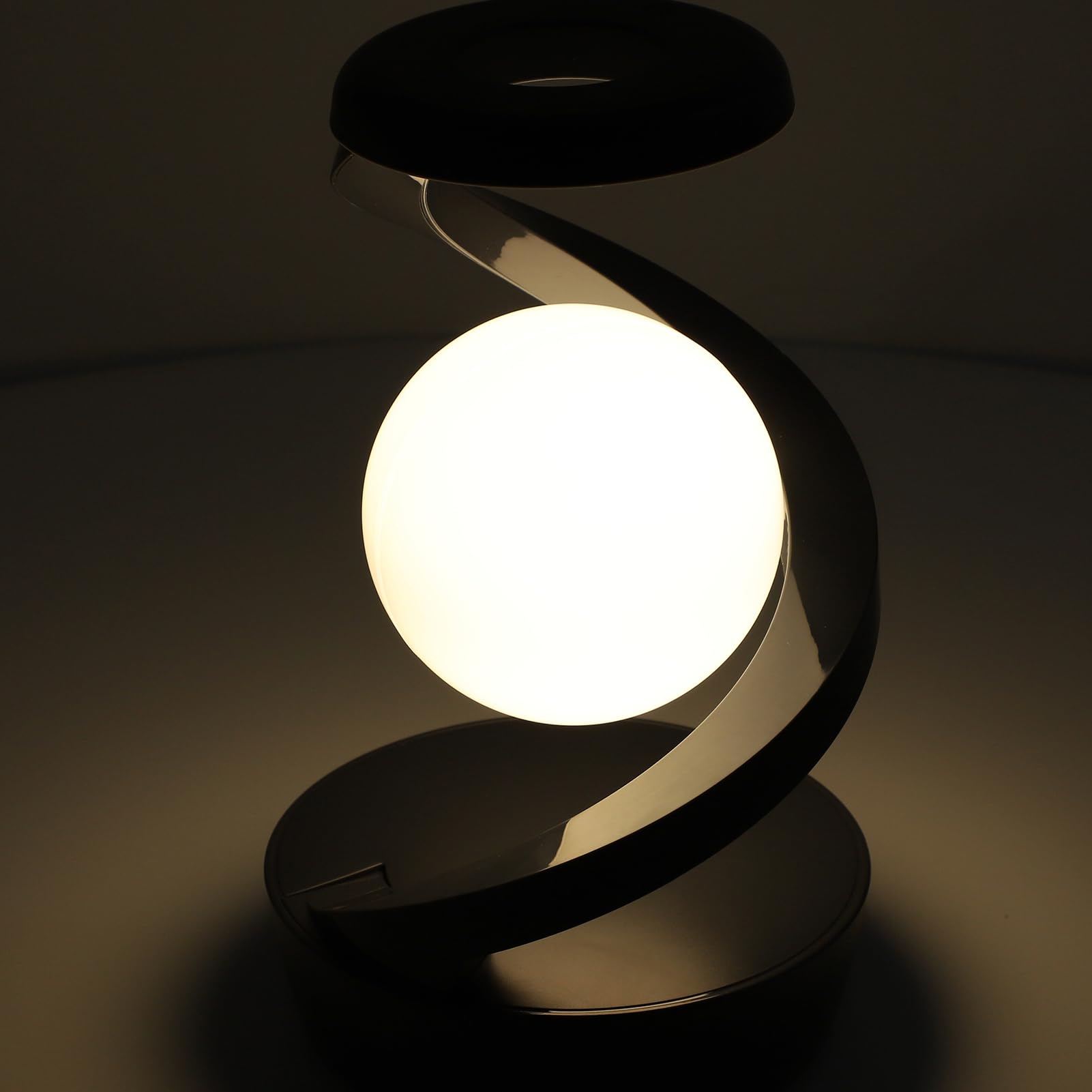 Garosa Lampada da Tavolo a LED a Spirale con Luce a Sfera Fluttuante 3D Lampada da Tavolo a LED Levitante con Sensore di Onde Manuali di Ricarica Wireless per la Decorazione
