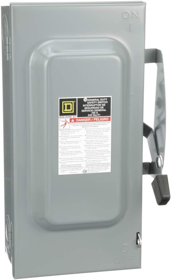 Fеаturеd Prоduсt Square D - DU323 General Duty Safety Switch, Steel, Small, Non-Fusible, 100-Amp, 240V, 3-Pole, Indoor