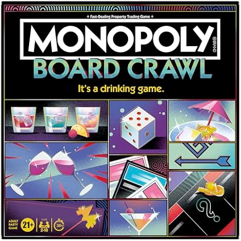 Monopoly Board Crawl Game | Official Monopoly Drinking Game for Adults Only | Ages 21+ | for 2-10 Players | 30 Mins. | Hilarious Adult Party Games Cover