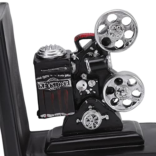 Serre-livres projecteur cinéma en résine sculptée, finition premium