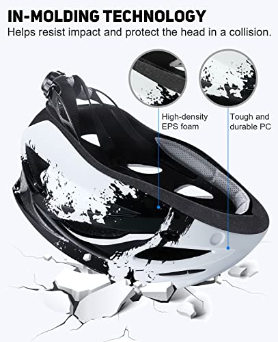 Tadpole Bike Helmet With Usb Rechargeable Led Light Detachable Goggles And Sun Visor, Mountain & Road Bicycle Helmets For Men Women Adult Cycling Helmets thumb #4