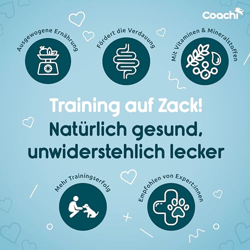 Coachi Natürliche Leckerlis fürs Welpentraining - Gesunde, Getreidefreie und Hypoallergene Leckerlis für Welpen. Weich und einfach teilbar. Der gesunde Snack für Welpen (Huhn, 100g)