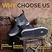 Furuian Men's Deck Boots Fishing Boots Waterproof Rain Boots Ankle Booties Slip On Neoprene Rubber Footwear Chelsea Boots Men botas para hombre for Gardening Fishing Boating Camping Sailing, 11