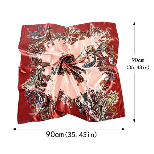 Silk Like Head Scarf for Women Satin Large Hair Scarves Lightweight Square Silk Hair Wrap for Sleeping3