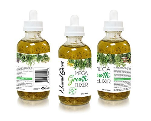 Natural Mini Hair Growth Kit : 3 Pcs Set -Mega Growth Elixir Oil Handmade With Organic Herb & Essential Oils - Thinning Hair Made in USA