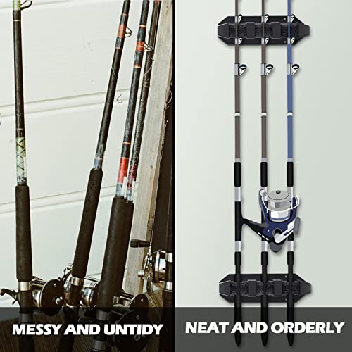 image for Sratte 2 Pieces Fishing Rod Holders for Boat Wall Mount Fishing Rod Ra