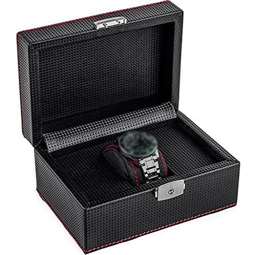 YHRJ Boîte de Rangement pour Montres de ménage avec Serrure, Boîte d'affichage de Montre Haut de Gamme à la Mode, Boîte à Bijoux Cadeau d'anniversaire en Cuir de Fibre de Carbone Cover