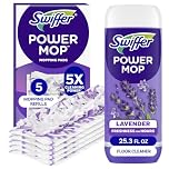Swiffer Power Mop Refill Pack, Floor Cleaner for Mopping Tile, Vinyl, Laminate, Wood in Home, Bathroom, Kitchen, All Purpose Multi-Surface Cleaning, 5 Pads + 1 Lavender Solution