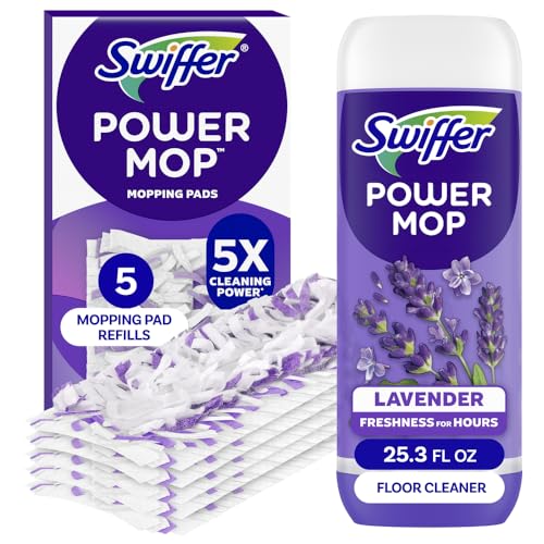 Save 25% on Swiffer Power Mop Refill Pack with 5 pads & lavender solution
