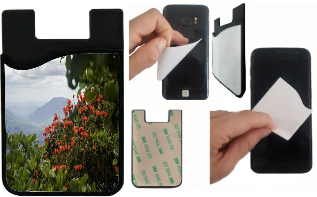 Island Gifting Neoprene Stick-on ID Card Holder for iPhone/Galaxy/Google Android Cases Featuring Image of Beautiuful Scenic View in Sri Lanka, cell-sleeve-mas-806