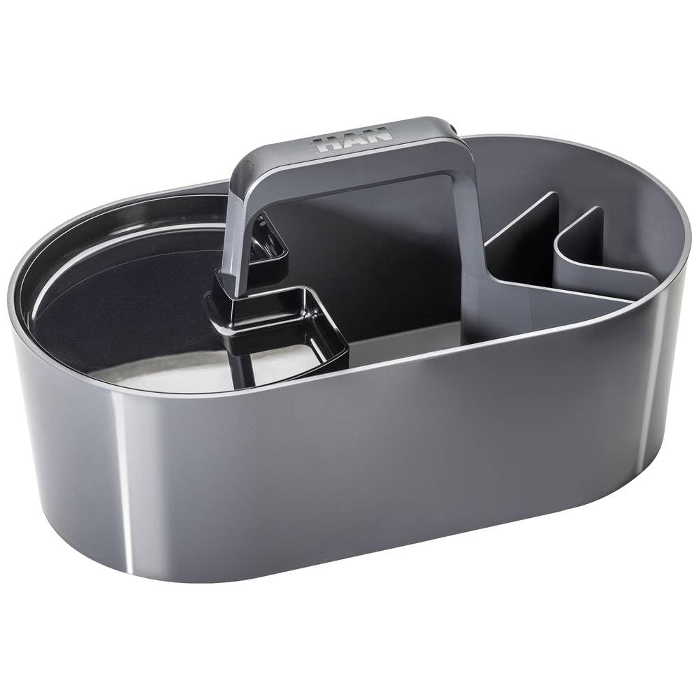 HAN Toolbox Loft 1200-19 with 4 Compartments, Removable Storage Tray and Carry Handle, Granite Grey