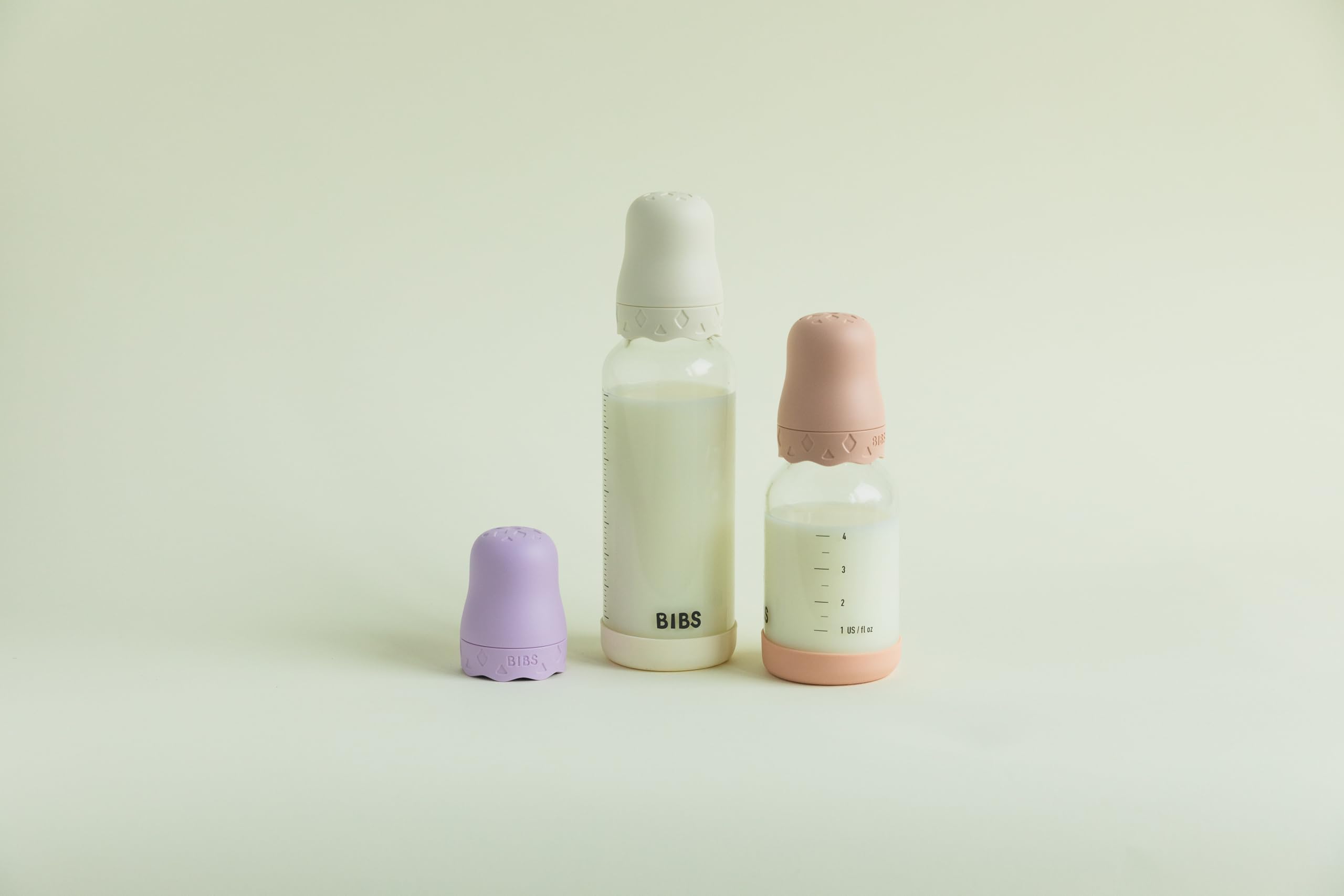 BIBS Boheme Baby Glass Bottle. Anti-colique. Embout rond en latex de caoutchouc naturel. Favorise l’allaitement naturel - Violet Sky