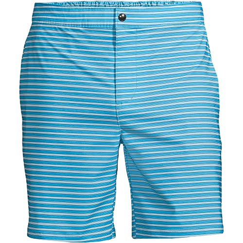 Lands' End Men's Sunset Swim Short 7 Inch Turquoise/blue Stripe Regular Large3