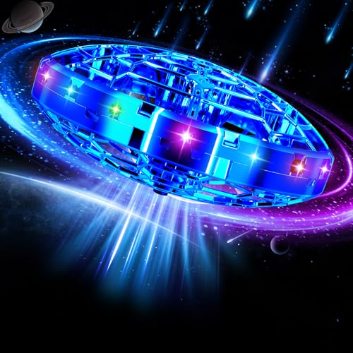 Vantexi Drone for Kids, 2025 Upgrade Flying Toys with LED, Hover Boomerang Mini Drone, Hand Operated UFO Flying Orb Ball, Christmas Birthday Gifts for 6 7 8 9 10 11 12+ Girls Indoor Outdoor (Navy)