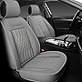Sanwom Leather Car Seat Covers 2 PCS Front, Universal Automotive Vehicle Seat Covers, Waterproof Vehicle Seat Covers for Most Sedan SUV Pick-up Truck, Grey