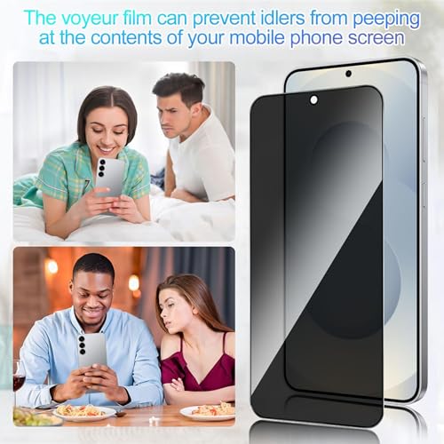 Image of Casecandy - [Pack 2 Privacy Tempered Glass Screen Protector for Samsung S24 Plus /Samsung S25 Plus | Privacy Tempered Glass Guard Samsung S24+ /S25+ - HD /Fingerprint Working