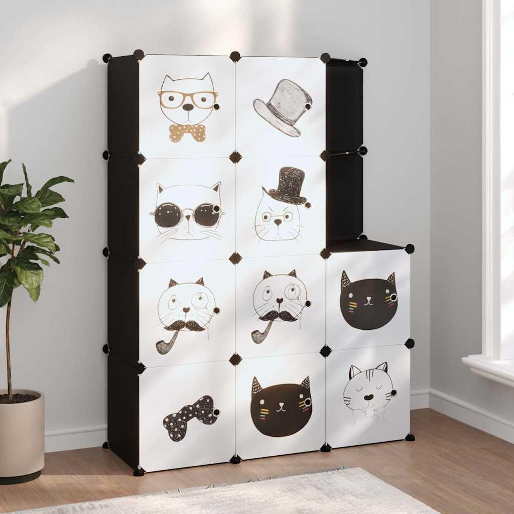 Armoire de rangement 10 Compartiments Polypropène Noir