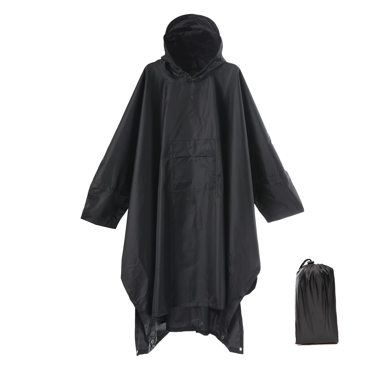 CosmineHooded Rain Poncho for Adult with Pocket, Waterproof Lightweight Unisex Raincoat Jacket for Hiking Camping Emergency