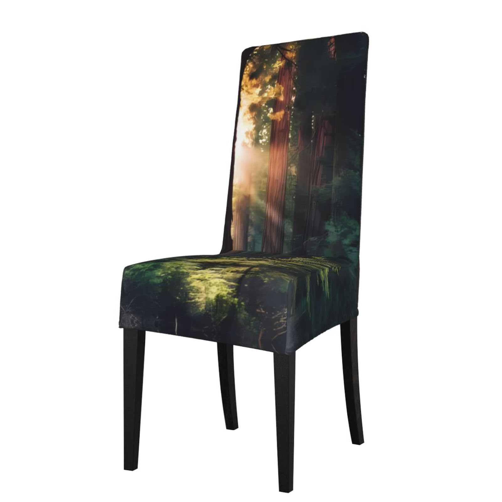 YYHHAOFA Morning Sunlight in Wilderness Prints Dining Chair Throws – Stretch Slipcovers Revitalize Your Seating with Easy Style & Easy Care
