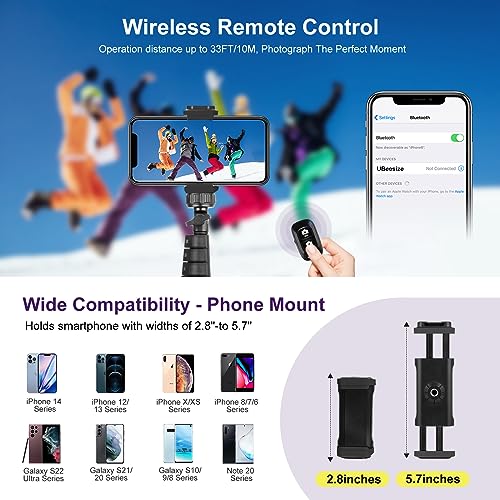 Trípode UBeesize 51" con control remoto Bluetooth para iPhone y Android
