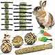 ERKOON Kaninchen Spielzeug Beschäftigung,Rabbit Spielzeug Für Draußen Kleintiere Kauspielzeug Hasen Natürliche kaubälle Zahnpflege für Häschen Chinchilla Hamster Meerschweinchen Rennmäuse